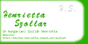 henrietta szollar business card
